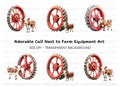 Calves with Farm Wheels Clipart Bundle