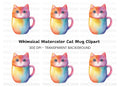 Vibrant Rainbow Cat Clipart Bundle