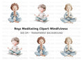 Children Meditating Clipart Bundle