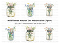 Wildflower Mason Jar Clipart Bundle