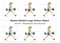 Strong Woman Lifting Barbell Clipart Bundle
