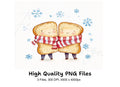 Cute Toast Friends Winter Clipart Bundle