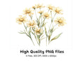 Delicate Yellow Wildflower Clipart Bundle