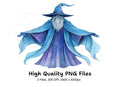 Blue Wizard Clipart Bundle