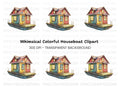 Colorful Floating House Clipart Bundle