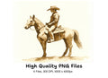 Cowboy Riding Horse Clipart Bundle