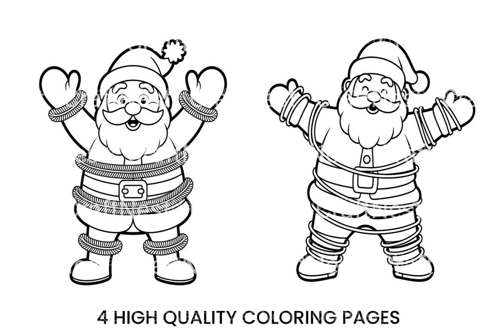 Santa Claus Stuck in Christmas Lights Coloring Books