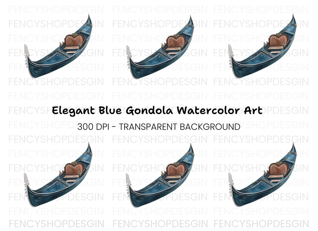 Elegant Venetian Gondola Clipart Bundle