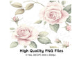 Elegant Pink Roses Clipart Bundle