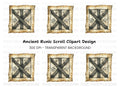 Ancient Runic Scroll Clipart Bundle