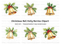 Christmas Bells and Holly Clipart Bundle