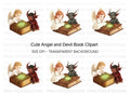 Angels and Devils Magic Books Clipart Bundle