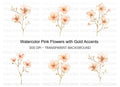 Pink Flower Branches Clipart Bundle
