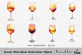 Sunset Wine Glass Clipart Bundle