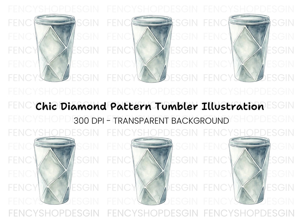 Diamond Pattern Tumbler Clipart Bundle