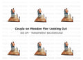 Romantic Couple on Dock Clipart Bundle