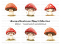 Grumpy Mushroom Clipart Bundle