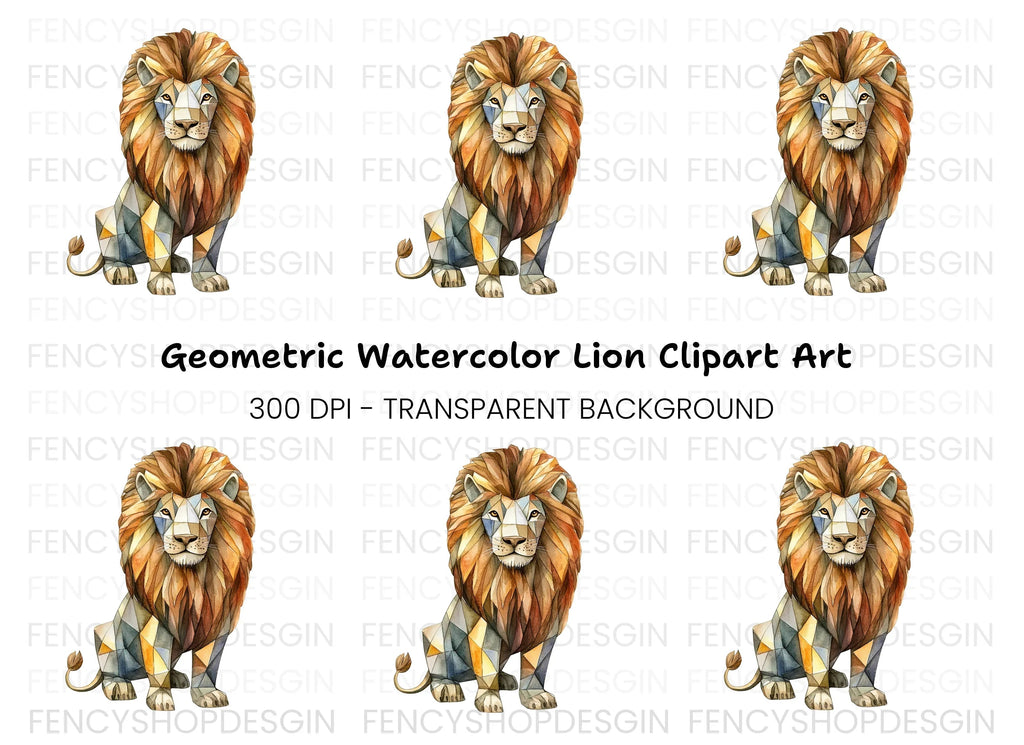 Geometric Lion Clipart Bundle