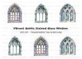 Gothic Stained Glass Window Clipart Bundle