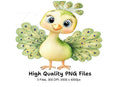 Charming Peacock Bird Clipart Bundle