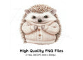 Charming Hedgehog in Sweater Clipart Bundle