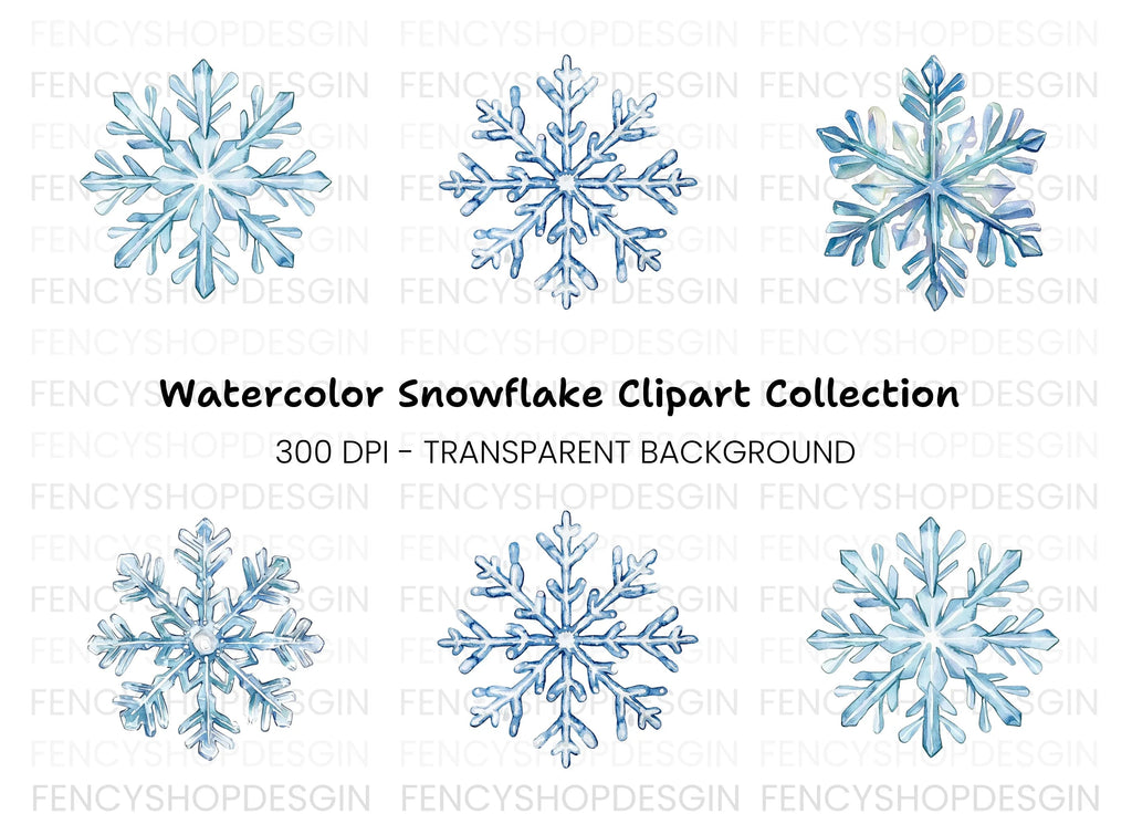 Elegant Snowflake Clipart Bundle