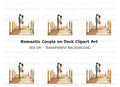 Couple Holding Hands on Pier Clipart Bundle