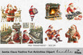 Rockstar Santa & Cozy Christmas Scene Clipart Bundle