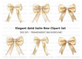 Elegant Gold Bows Clipart Bundle