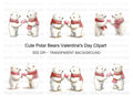 Cute Polar Bears Valentine Clipart Bundle