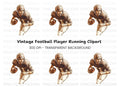 Vintage Football Player Clipart Bundle