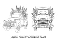 Harvest Truck and Corn Coloring Books