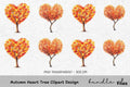 Autumn Heart Tree Clipart Bundle