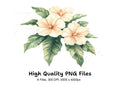 Hibiscus and Tropical Leaves Clipart Bundle