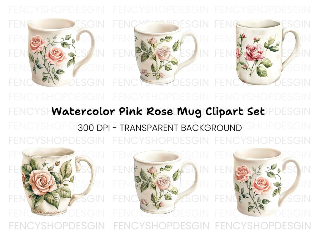 Elegant Rose Floral Clipart Bundle