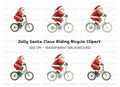Santa Claus Riding Bicycle Clipart Bundle