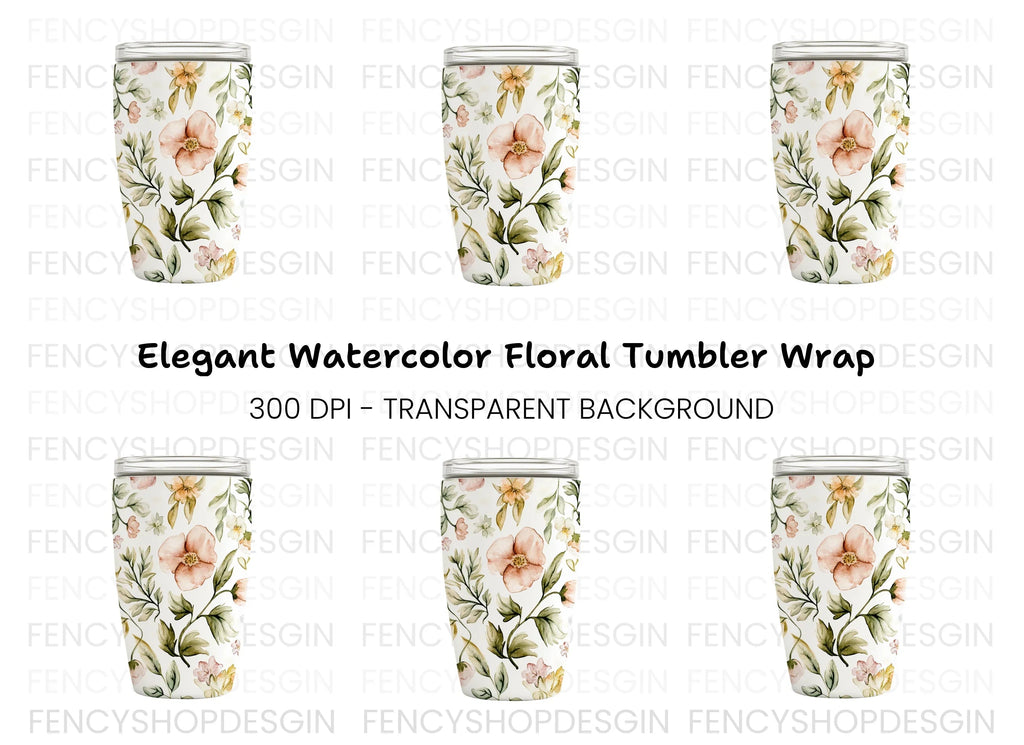 Floral Tumbler Clipart Bundle