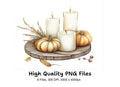 Autumn Pumpkin Candle Clipart Bundle