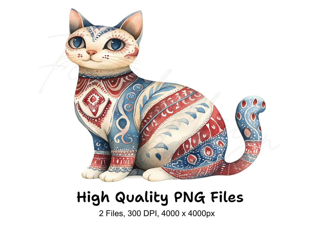 Boho Chic Cat Clipart Bundle