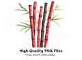 Red Bamboo Clipart Bundle
