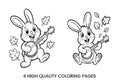 Cute Bunny Playing Banjo Coloring Books