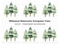Winter Forest Pine Tree Clipart Bundle
