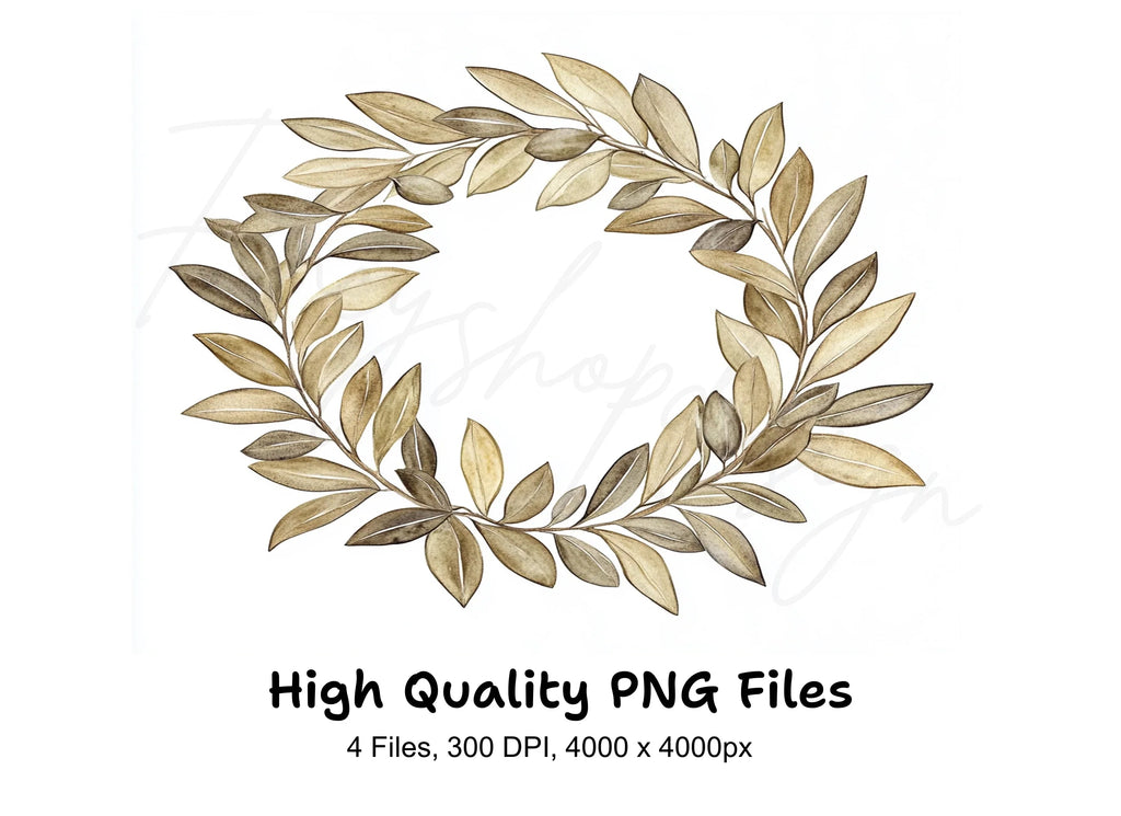 Olive Wreaths Clipart Bundle