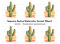 Vibrant Saguaro Cactus Desert Clipart Bundle
