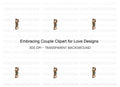 Sweet Couple Embracing Clipart Bundle