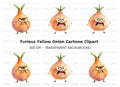 Angry Onion Cartoon Clipart Bundle