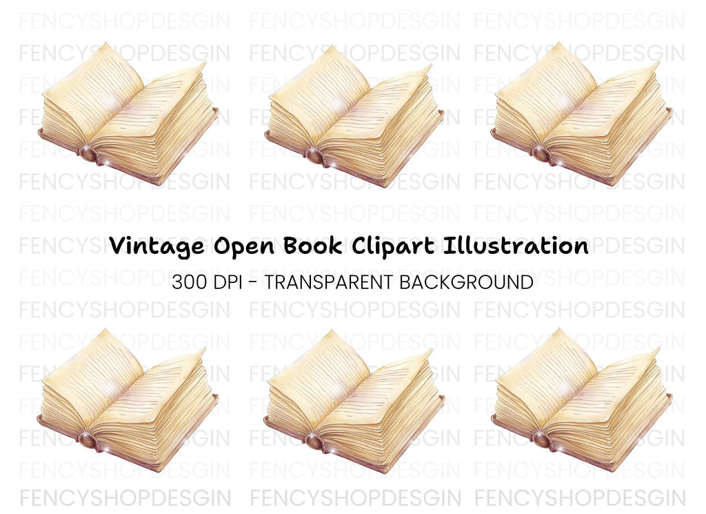 Vintage Book Illustration Clipart Bundle