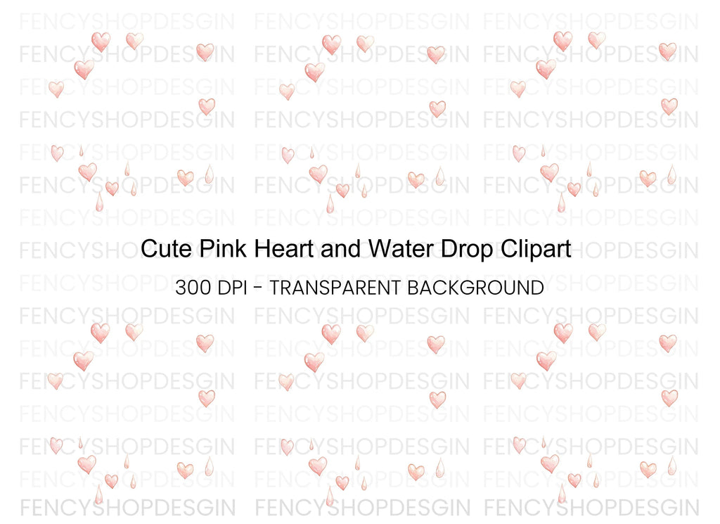Pink Hearts Clipart Bundle