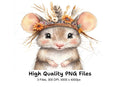 Boho Baby Mouse Clipart Bundle