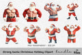 Strong Santa Christmas Holiday Clipart Bundle